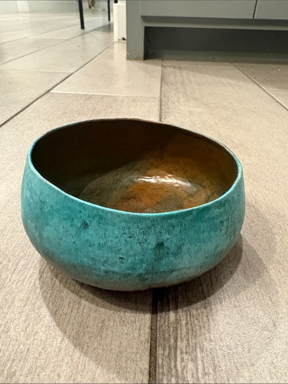 Handcrafted Turquoise Ceramic Art Bowl - Decorative Home Accent